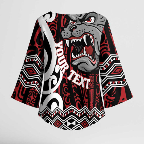 Personalised Aotearoa Bulldog Kimono Sleeve Blouse New Zealand Maori Taniko Art - Aussie Hoodie