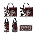 Personalised Aotearoa Bulldog Leather Bag New Zealand Maori Taniko Art - Aussie Hoodie