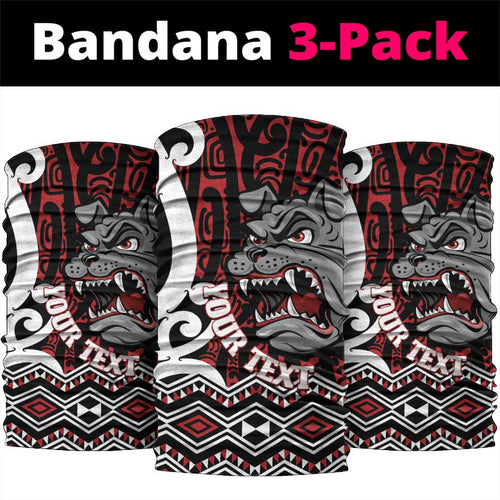 Personalised Aotearoa Bulldog Neck Gaiter New Zealand Maori Taniko Art - Aussie Hoodie