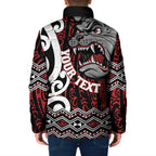 Personalised Aotearoa Bulldog Padded Jacket New Zealand Maori Taniko Art - Aussie Hoodie