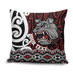 Personalised Aotearoa Bulldog Pillow Cover New Zealand Maori Taniko Art - Aussie Hoodie