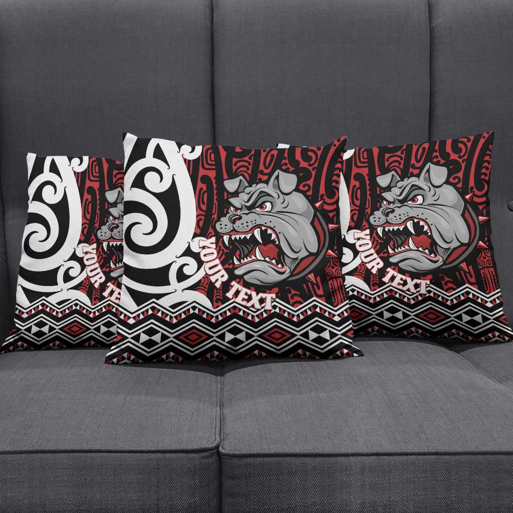 Personalised Aotearoa Bulldog Pillow Cover New Zealand Maori Taniko Art - Aussie Hoodie