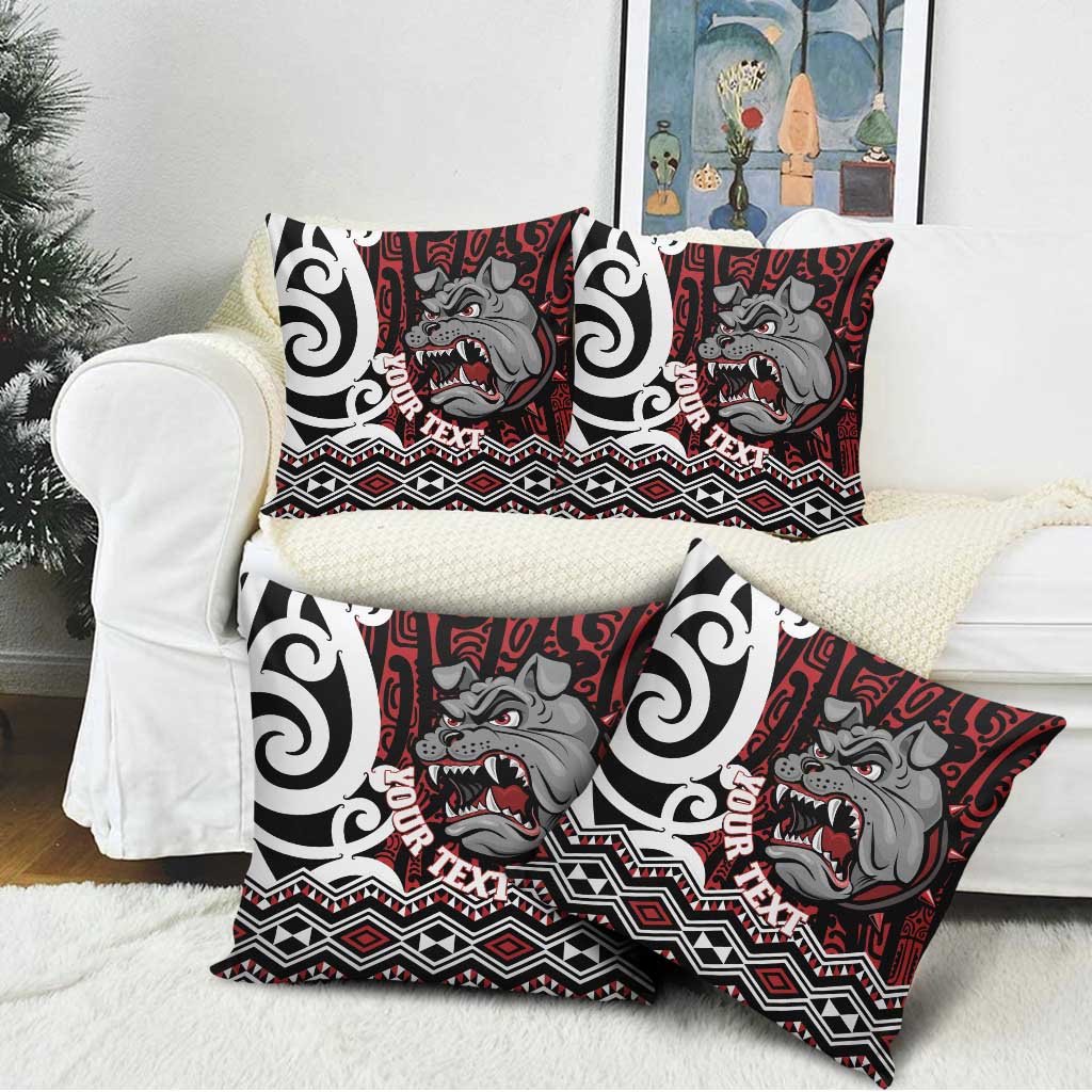 Personalised Aotearoa Bulldog Pillow Cover New Zealand Maori Taniko Art - Aussie Hoodie