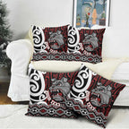 Personalised Aotearoa Bulldog Pillow Cover New Zealand Maori Taniko Art - Aussie Hoodie