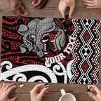 Personalised Aotearoa Bulldog Puzzle New Zealand Maori Taniko Art - Aussie Hoodie