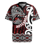 Personalised Aotearoa Bulldog Rugby Jersey New Zealand Maori Taniko Art