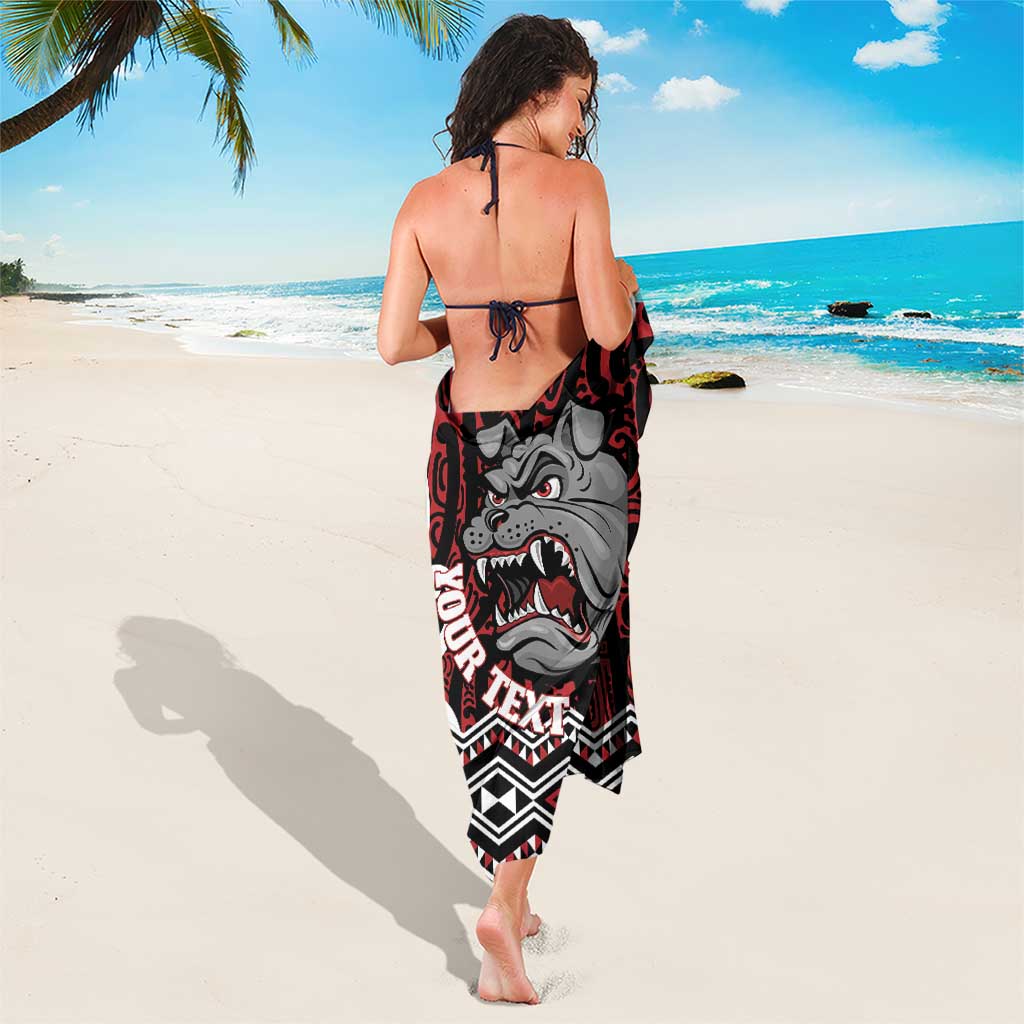 Personalised Aotearoa Bulldog Sarong New Zealand Maori Taniko Art