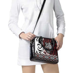 Personalised Aotearoa Bulldog Shoulder Handbag New Zealand Maori Taniko Art