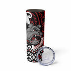 Personalised Aotearoa Bulldog Skinny Tumbler New Zealand Maori Taniko Art
