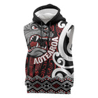 Personalised Aotearoa Bulldog Sleeveless Hoodie New Zealand Maori Taniko Art - Aussie Hoodie