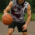 Personalised Aotearoa Bulldog Sleeveless Hoodie New Zealand Maori Taniko Art - Aussie Hoodie
