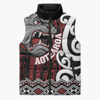 Personalised Aotearoa Bulldog Sleeveless Puffer Jacket New Zealand Maori Taniko Art - Aussie Hoodie
