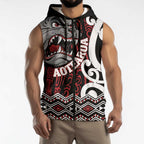 Personalised Aotearoa Bulldog Sleeveless Zip Hoodie New Zealand Maori Taniko Art LT14