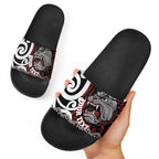 Personalised Aotearoa Bulldog Slide Sandals New Zealand Maori Taniko Art - Aussie Hoodie