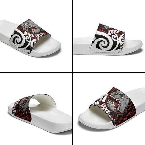 Personalised Aotearoa Bulldog Slide Sandals New Zealand Maori Taniko Art - Aussie Hoodie