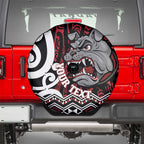 Personalised Aotearoa Bulldog Spare Tire Cover New Zealand Maori Taniko Art
