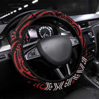 Aotearoa Bulldog Steering Wheel Cover New Zealand Maori Taniko Art