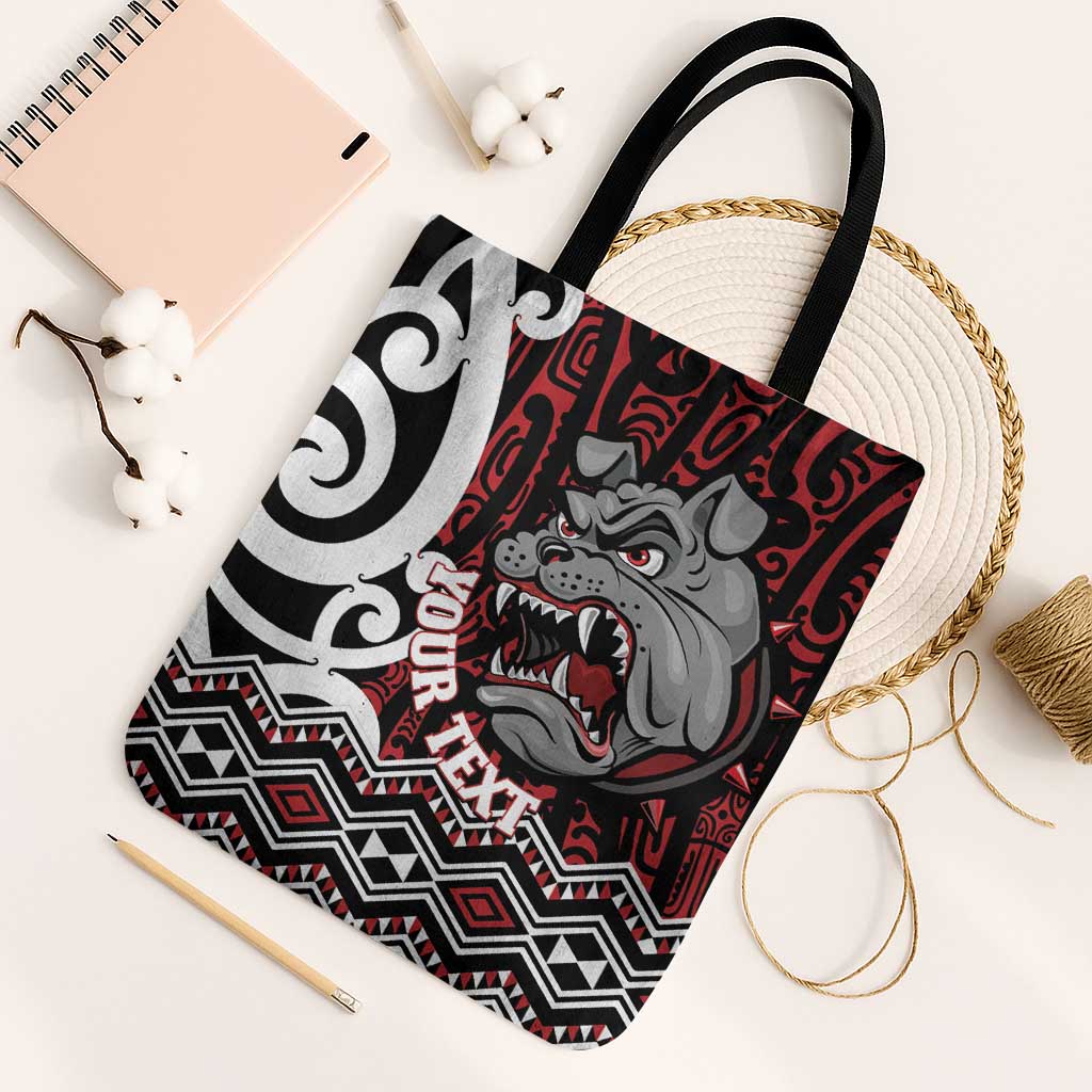 Personalised Aotearoa Bulldog Tote Bag New Zealand Maori Taniko Art - Aussie Hoodie