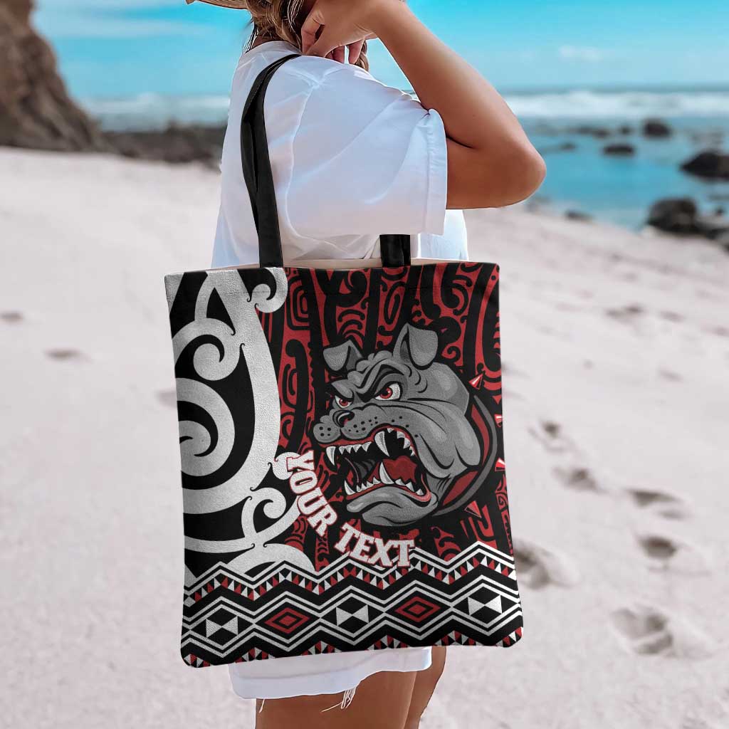 Personalised Aotearoa Bulldog Tote Bag New Zealand Maori Taniko Art - Aussie Hoodie