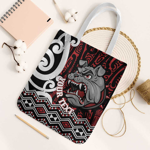 Personalised Aotearoa Bulldog Tote Bag New Zealand Maori Taniko Art - Aussie Hoodie