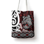 Personalised Aotearoa Bulldog Tote Bag New Zealand Maori Taniko Art - Aussie Hoodie