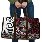 Personalised Aotearoa Bulldog Travel Bag New Zealand Maori Taniko Art - Aussie Hoodie