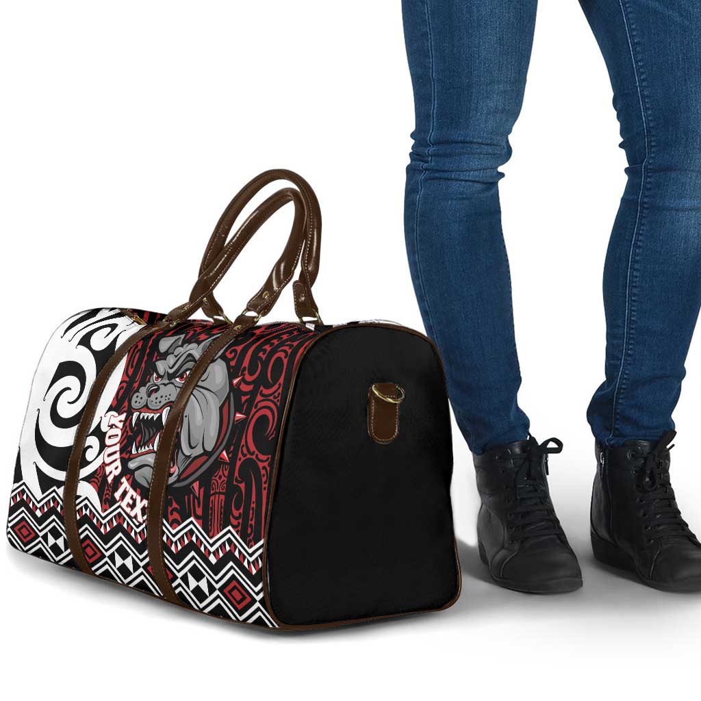Personalised Aotearoa Bulldog Travel Bag New Zealand Maori Taniko Art - Aussie Hoodie