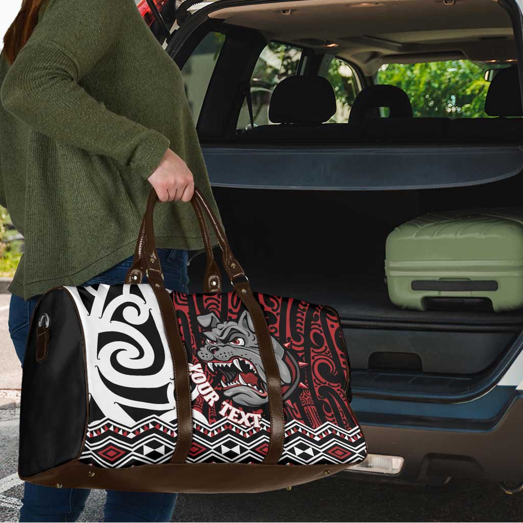 Personalised Aotearoa Bulldog Travel Bag New Zealand Maori Taniko Art - Aussie Hoodie