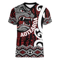 Personalised Aotearoa Bulldog Women V-Neck T-Shirt New Zealand Maori Taniko Art