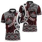 Personalised Aotearoa Bulldog Zipper Polo Shirt New Zealand Maori Taniko Art - Aussie Hoodie
