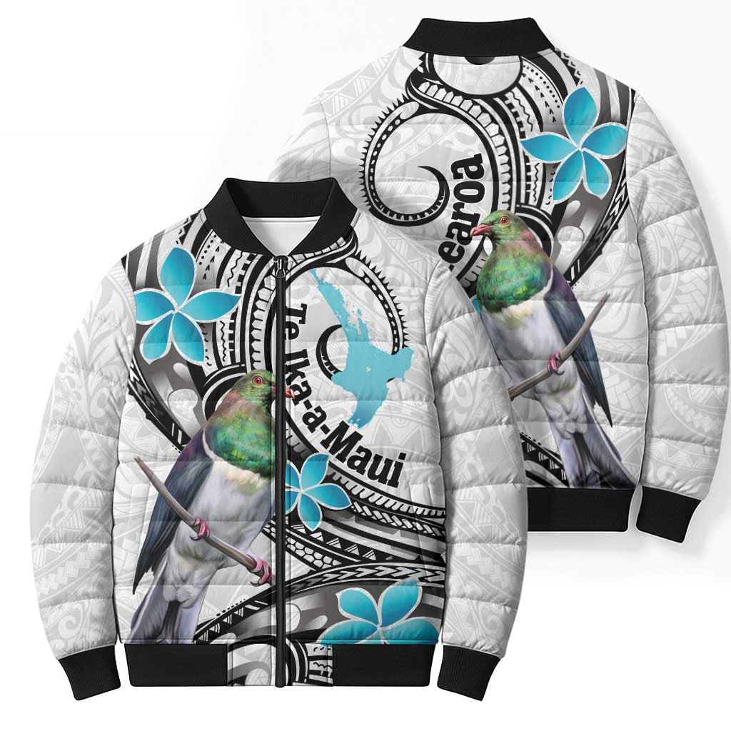Aotearoa Te Ika-a-Maui Bomber Puffer Jacket South Island Kekeru Maori Koru - Aussie Hoodie