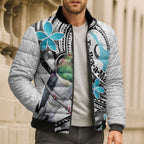 Aotearoa Te Ika-a-Maui Bomber Puffer Jacket South Island Kekeru Maori Koru - Aussie Hoodie