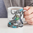 Aotearoa Te Ika-a-Maui Ceramic Mug South Island Kekeru Maori Koru - Aussie Hoodie