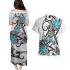 Aotearoa Te Ika-a-Maui Couples Matching Puletasi and Hawaiian Shirt South Island Kekeru Maori Koru