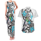 Aotearoa Te Ika-a-Maui Couples Matching Tank Maxi Dress and Hawaiian Shirt South Island Kekeru Maori Koru