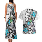Aotearoa Te Ika-a-Maui Couples Matching Tank Maxi Dress and Hawaiian Shirt South Island Kekeru Maori Koru