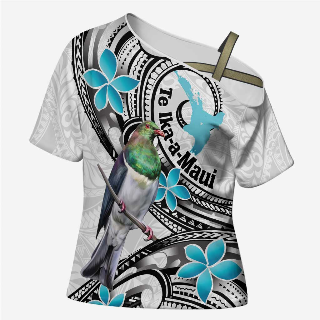 Aotearoa Te Ika-a-Maui Cross Shoulder Shirt South Island Kekeru Maori Koru - Aussie Hoodie