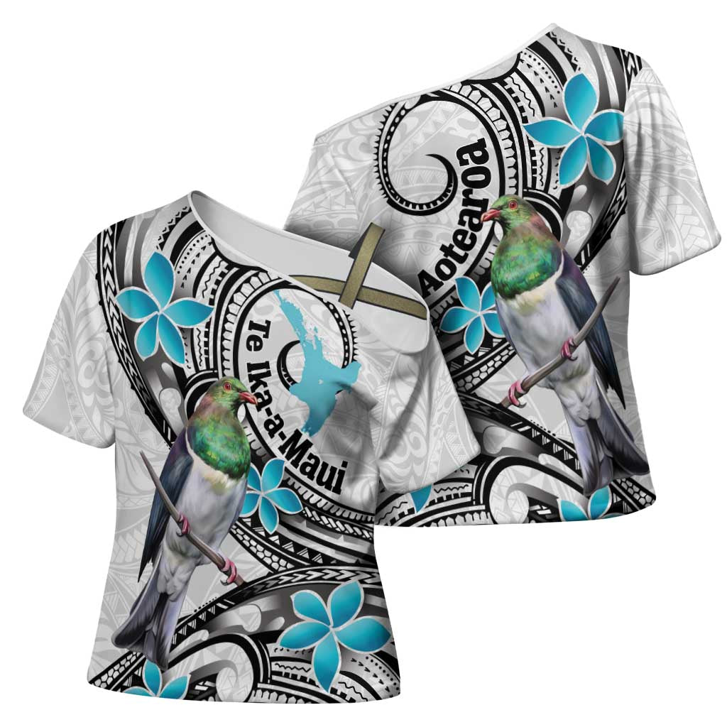 Aotearoa Te Ika-a-Maui Cross Shoulder Shirt South Island Kekeru Maori Koru - Aussie Hoodie