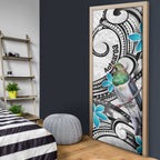 Aotearoa Te Ika-a-Maui Door Cover South Island Kekeru Maori Koru - Aussie Hoodie