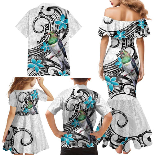 Aotearoa Te Ika-a-Maui Family Matching Mermaid Dress and Hawaiian Shirt South Island Kekeru Maori Koru