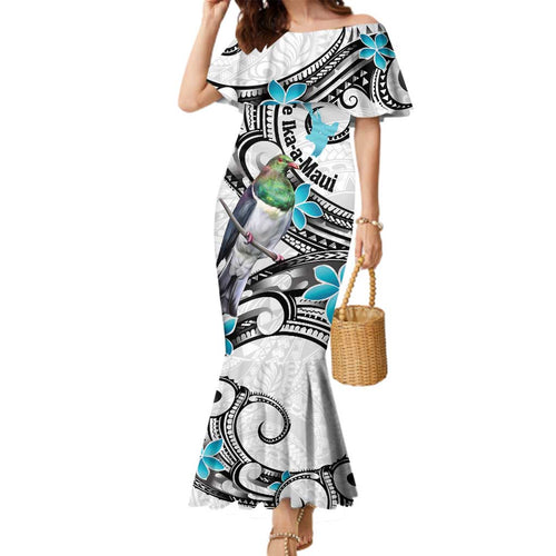 Aotearoa Te Ika-a-Maui Family Matching Mermaid Dress and Hawaiian Shirt South Island Kekeru Maori Koru