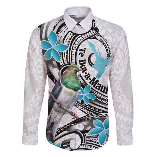 Aotearoa Te Ika-a-Maui Family Matching Off The Shoulder Long Sleeve Dress and Hawaiian Shirt South Island Kekeru Maori Koru