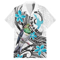 Aotearoa Te Ika-a-Maui Family Matching Off Shoulder Short Dress and Hawaiian Shirt South Island Kekeru Maori Koru