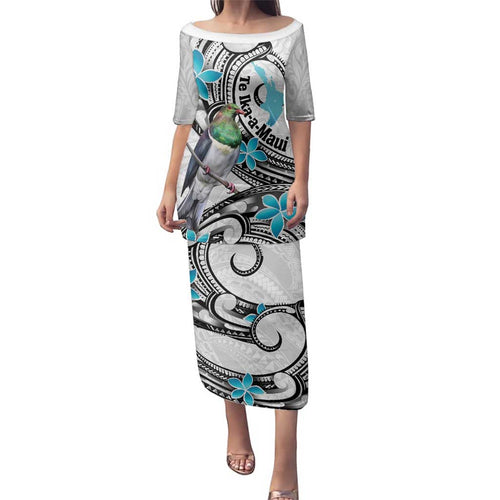 Aotearoa Te Ika-a-Maui Family Matching Puletasi and Hawaiian Shirt South Island Kekeru Maori Koru