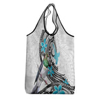 Aotearoa Te Ika-a-Maui Grocery Bag South Island Kekeru Maori Koru