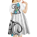 Aotearoa Te Ika-a-Maui Kid Short Sleeve Dress South Island Kekeru Maori Koru