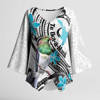 Aotearoa Te Ika-a-Maui Kimono Sleeve Blouse South Island Kekeru Maori Koru - Aussie Hoodie