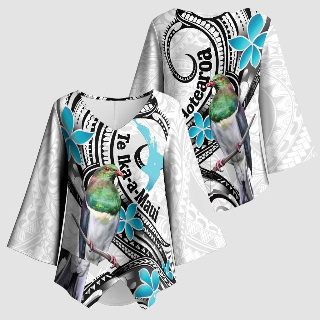 Aotearoa Te Ika-a-Maui Kimono Sleeve Blouse South Island Kekeru Maori Koru - Aussie Hoodie
