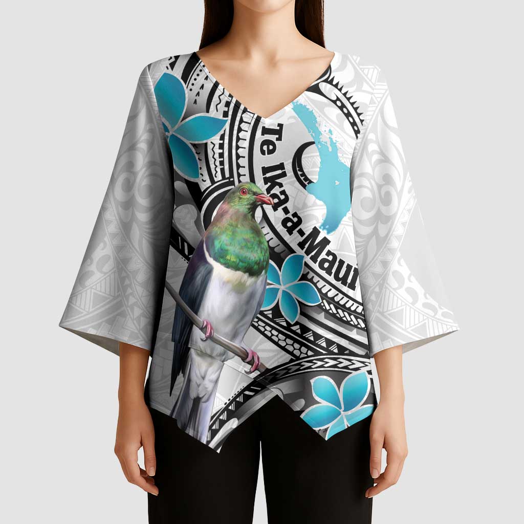 Aotearoa Te Ika-a-Maui Kimono Sleeve Blouse South Island Kekeru Maori Koru - Aussie Hoodie
