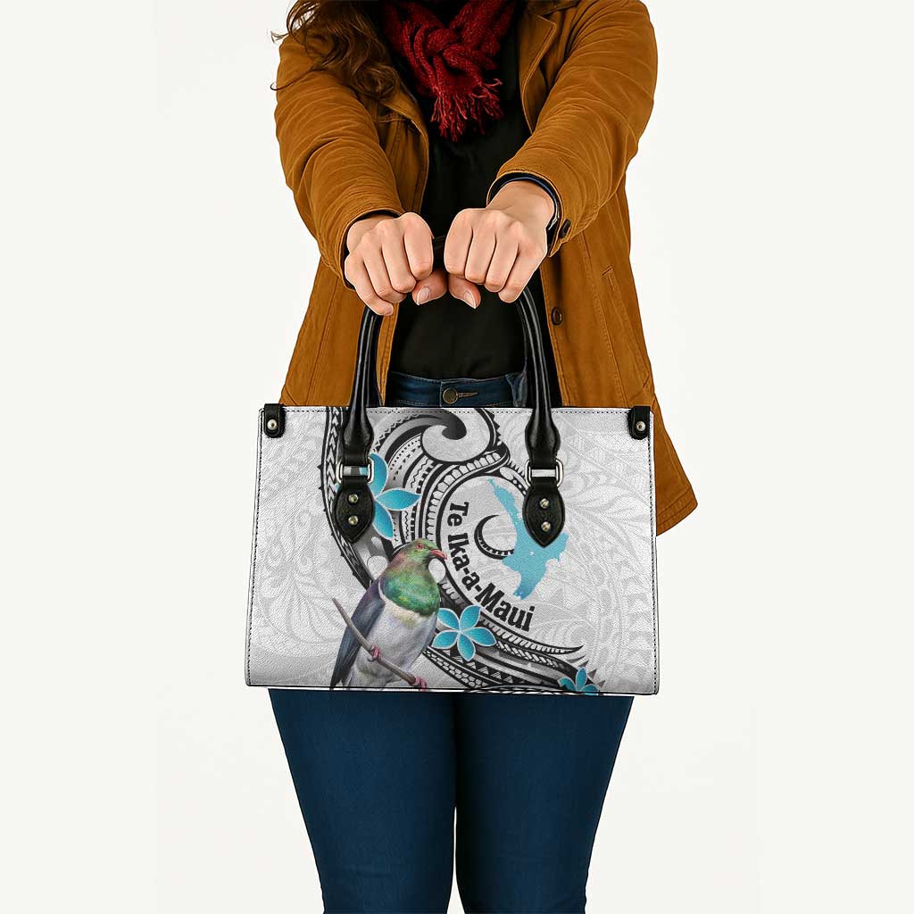 Aotearoa Te Ika-a-Maui Leather Bag South Island Kekeru Maori Koru - Aussie Hoodie